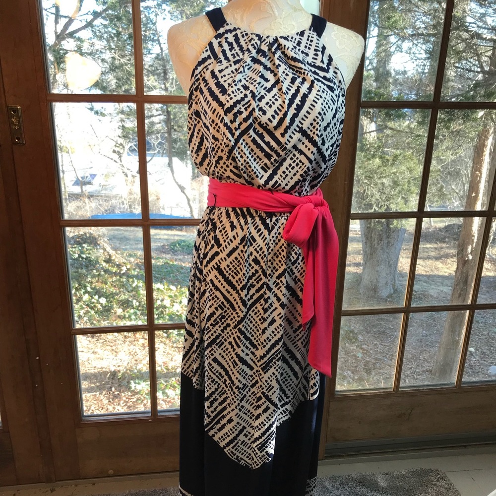 Vince Camuto Ikat Chevron Stripe Maxi Size 2